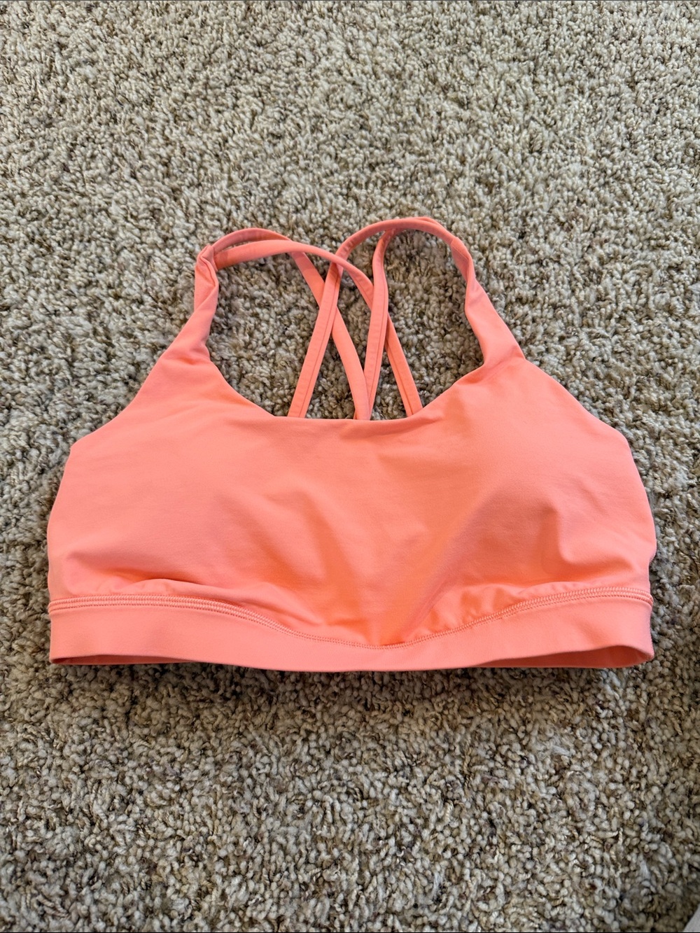 Coral Lululemon energy bra size 8